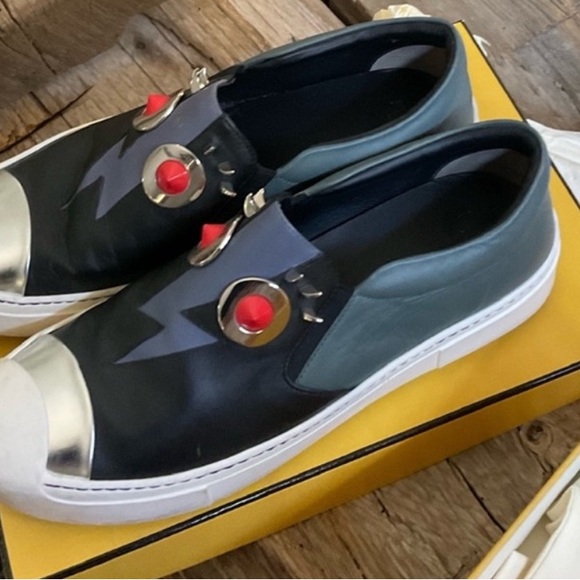 Fendi Black Sneakers with White and Red Accents - Picture 2 of 3